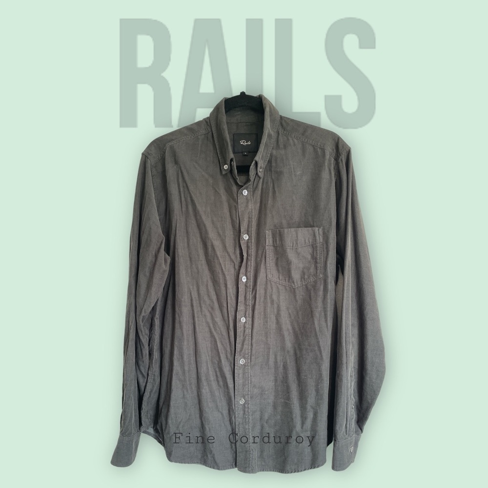 Rails Mens Green Fine Corduroy Shirt